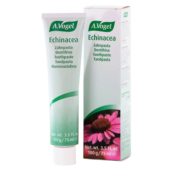 A. Vogel Echinacea Toothpaste, 100g – Natural fluoride-free toothpaste with echinacea for gum health and fresh breath, available at The Good Stuff.