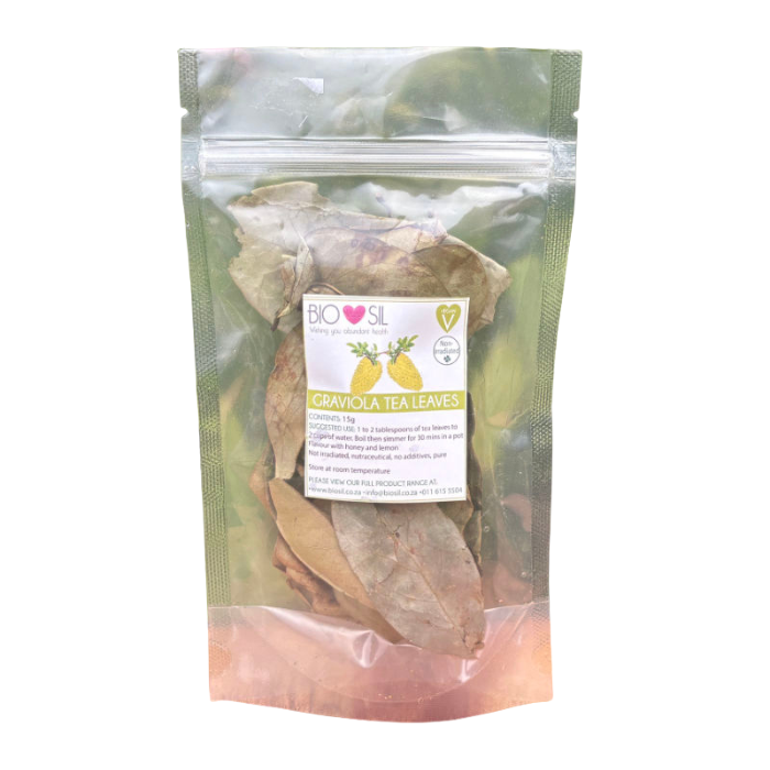 Bio Sil Graviola / Soursop Tea Leaves – Whole, wild-crafted soursop leaves for clean, natural wellness support.