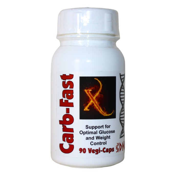 Alt text: Carb-Fast supplement in vegicap form to support optimal glucose management and assist with healthy weight control.