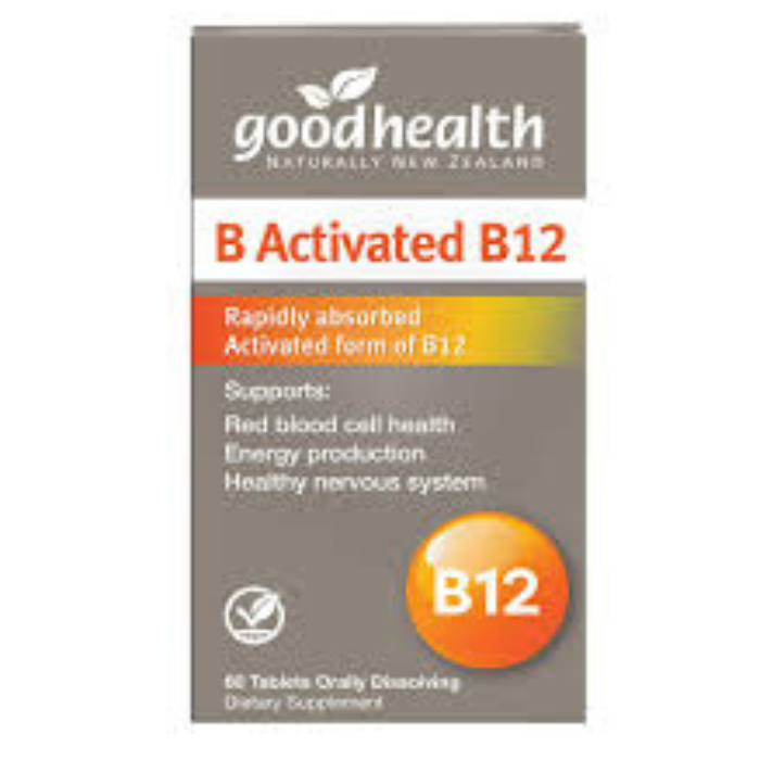 Good Health B Activated B12 methylcobalamin supplement supporting energy production, red blood cell health and healthy nervous system function