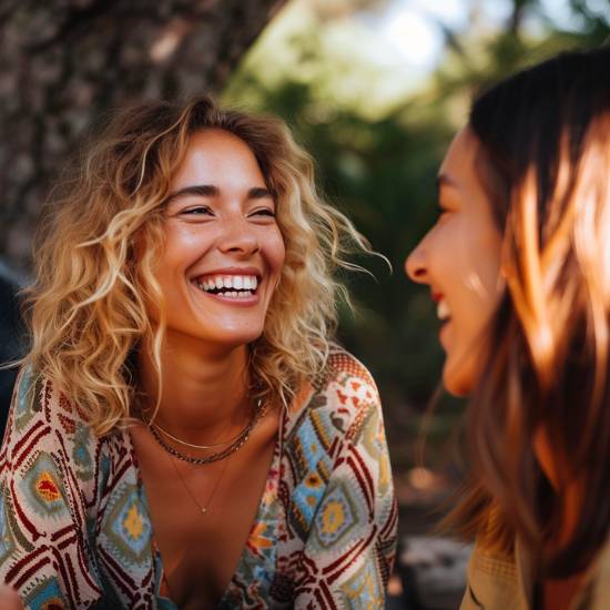 Smiling women talking to each other and healthy - The Good Stuff