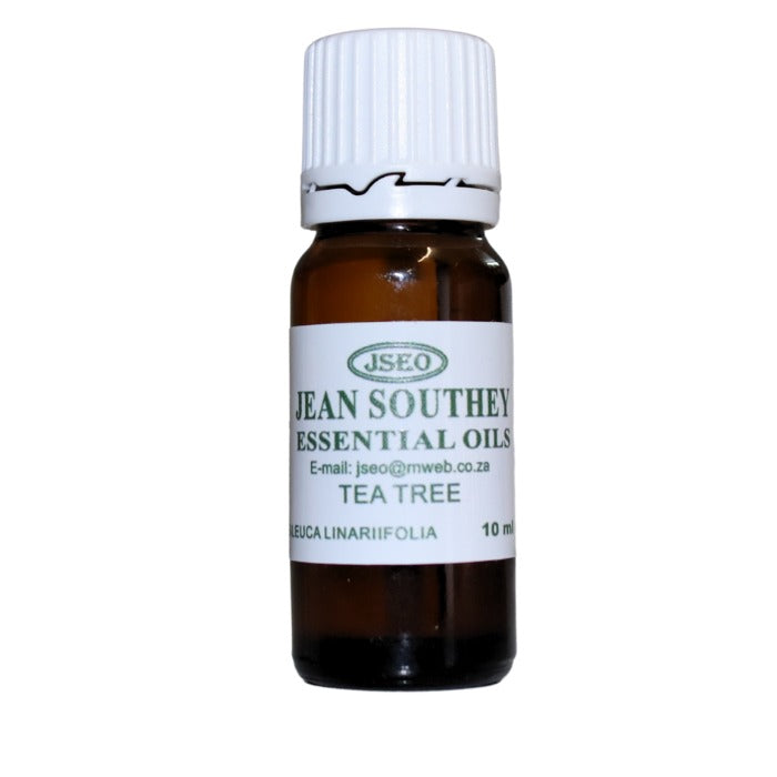 Jean Southey Essential Oils Tea Tree – 10ml pure tea tree oil known for its antibacterial, antifungal, and skin-cleansing properties.