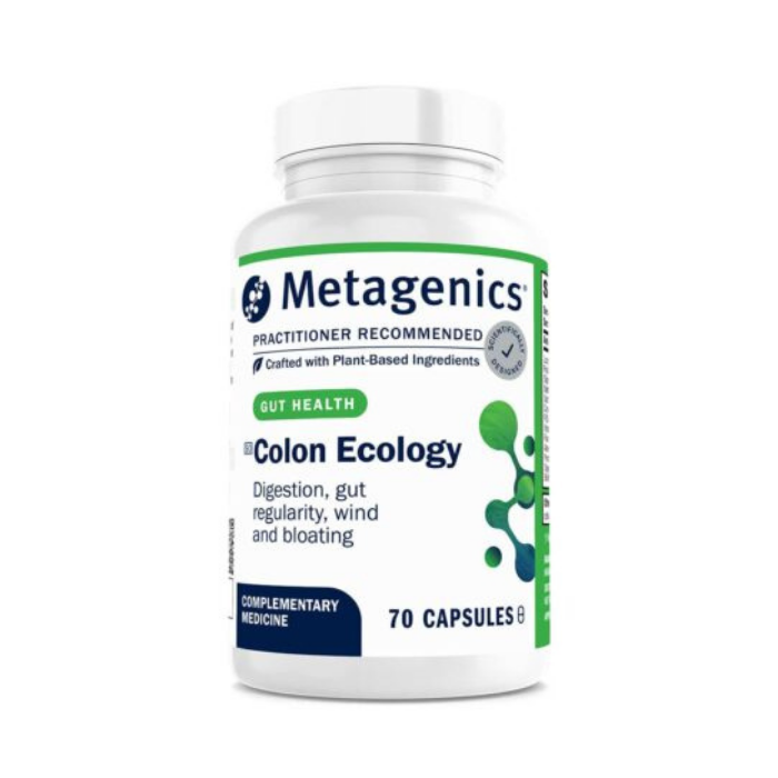 METAGENICS Colon Ecology digestive supplement with fibre, probiotics, enzymes and herbs for gut health and bowel regularity support