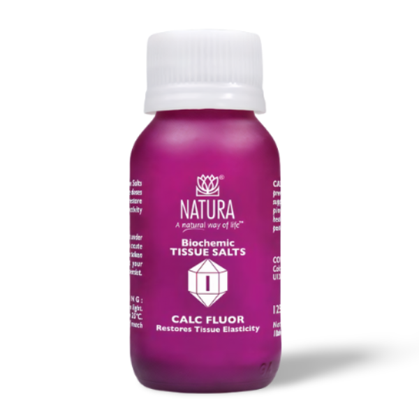 NATURA Calc Fluor No. 1 Biochemic Tissue Salt for restoring tissue elasticity, skin tone, and connective tissue support.