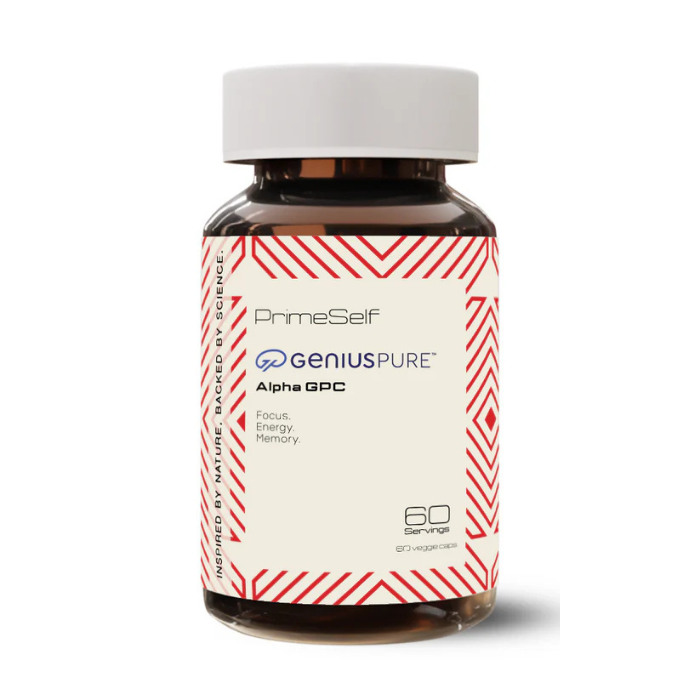 Alpha GPC 300mg – GeniusPure™ choline supplement for cognitive support and mental clarity.