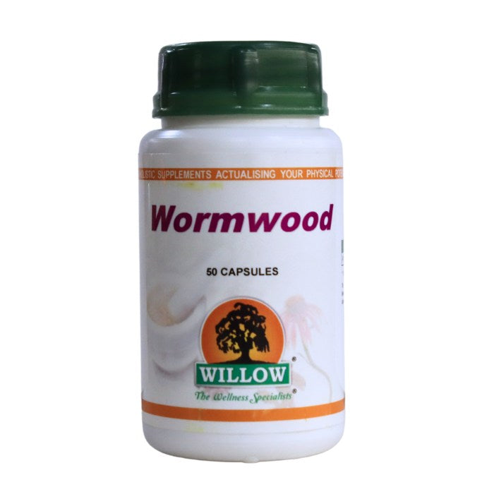 WILLOW Wormwood supplement bottle, traditionally used to support digestive health, combat parasites and promote gut balance naturally