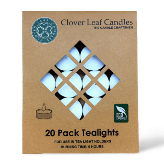 CLOVER LEAF Tea Light Candles Plain - THE GOOD STUFF