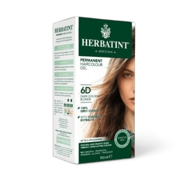 **Alt Tag (130 Characters):**
HERBATINT 6D Dark Golden Blonde permanent hair colour, ammonia-free with 8 organic herbal extracts for shiny, healthy, golden hair.