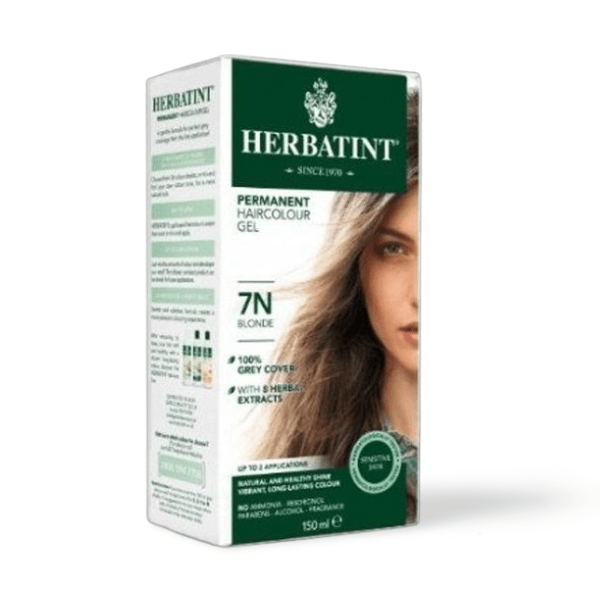 HERBATINT 7N Blonde - ammonia-free permanent hair colour with organic herbal extracts for natural, radiant, and healthy blonde hair.