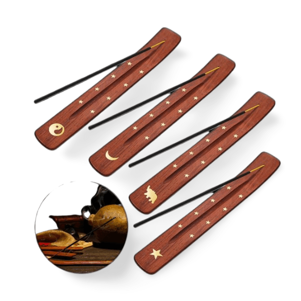 INCENSE HOLDER - Flat Wooden - THE GOOD STUFF