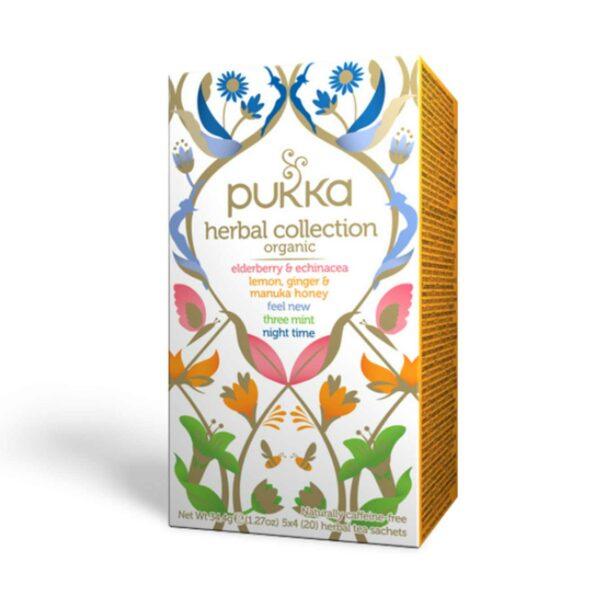 Pukka Herbal Collection Organic, Elderberry, Echinacea, Lemon, Ginger, Manuka Honey, Night Time, Three Mint, Feel New, Organic, Recyclable, Herbal tea