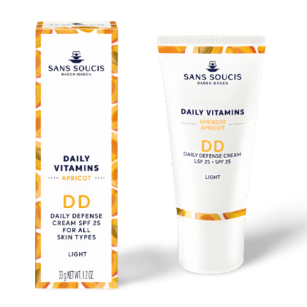 SANS SOUCIS Daily Vitamins Daily Defense Cream Light – clean moisturiser with SPF 25, pigment capsules and hydration for mature skin protection and radiance