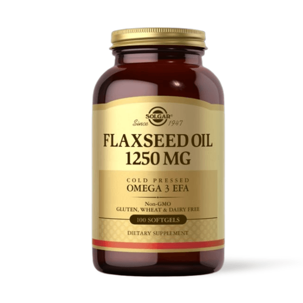 SOLGAR Flaxseed Oil softgels – clean Omega-3 nutritional support for heart and skin health