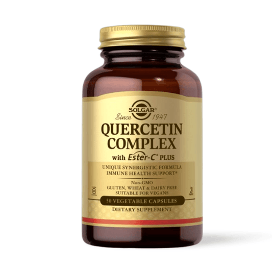 Solgar Quercetin Complex with Ester C Plus is essential for normal function of the immune system and collagen formation - The Good Stuff online health shop South Africa