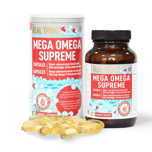 Order THE REAL THING Mega Omega Supreme Mega Omega SUPREME delivers 1 600 mg of omega 3 per two-capsule dose – mostly DHA and EPA. You deserve The Good Stuff for your best life. 