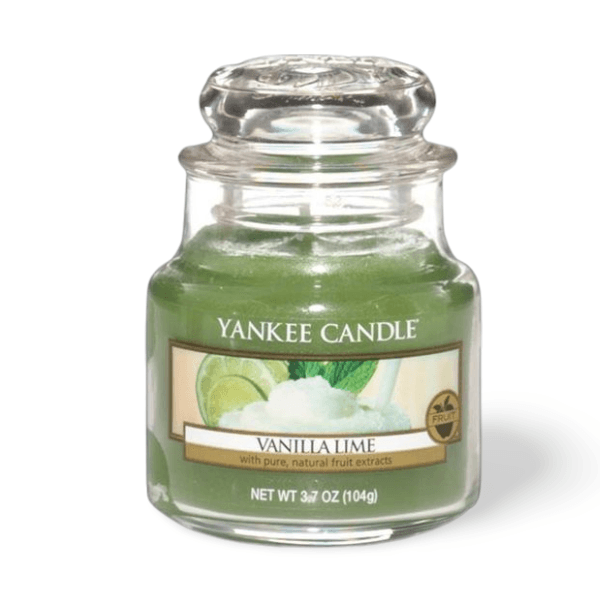 YANKEE Classic Candle - Vanilla Lime with zesty citrus, creamy vanilla and tonka bean in a long-lasting wax blend for fresh home ambience