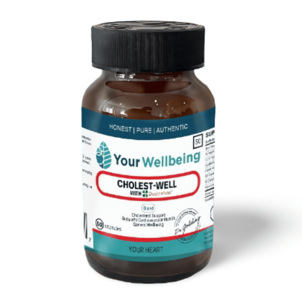 YOUR WELLBEING Cholest-Well - natural supplement supporting healthy cholesterol levels, heart function, and overall cardiovascular wellness.