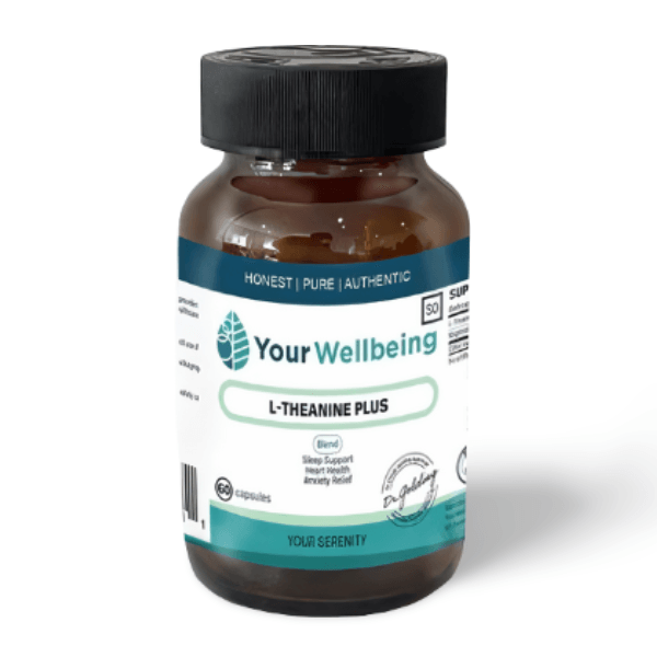 YOUR WELLBEING L-Theanine Plus – Calming supplement supporting stress relief, restful sleep, mood balance, and cognitive performance.