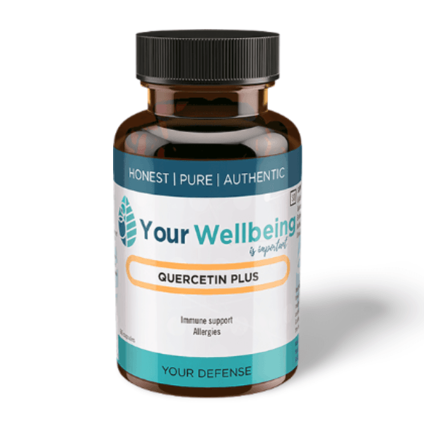 YOUR WELLBEING Quercetin Plus – Synergistic immune support supplement with antioxidants to aid allergy relief, inflammation, and respiratory health.