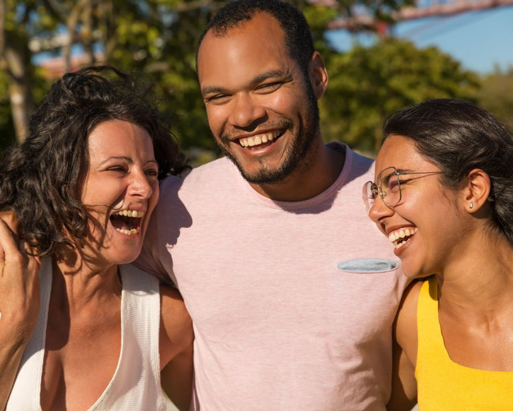 Immune Support Supplements - The Good Stuff – friends laughing outdoors; daily defence for resilience and energy.