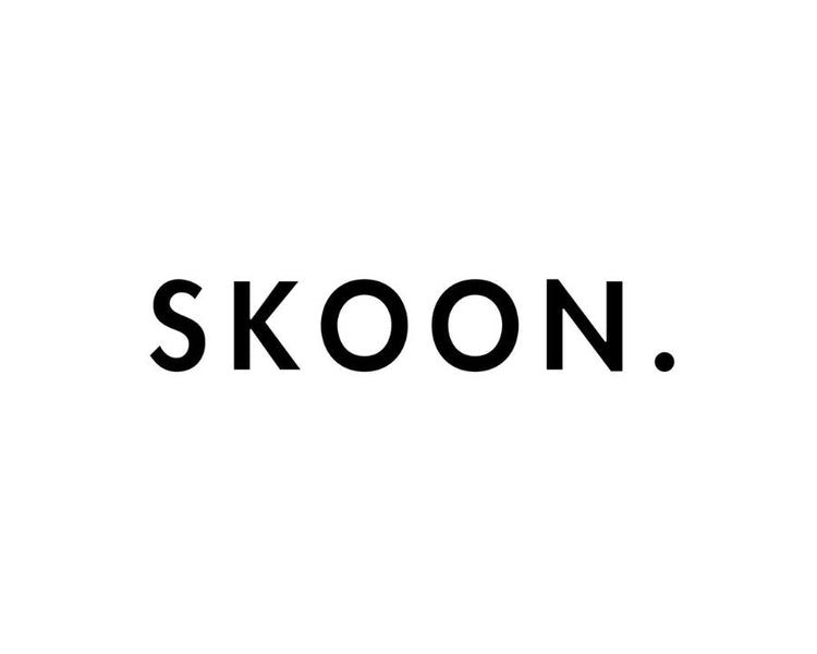 Skoon skincare logo black writing on white background