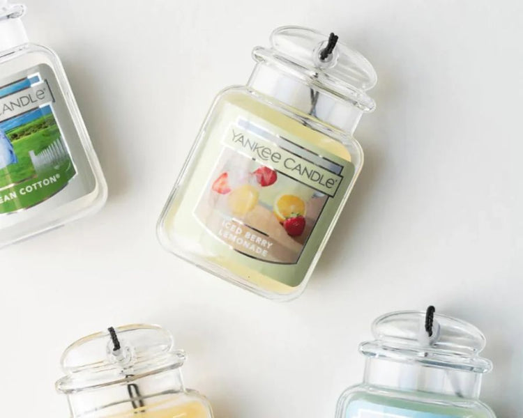 Yankee Candle car air fresheners including Iced Berry Lemonade and Clean Cotton scents – available at The Good Stuff South Africa