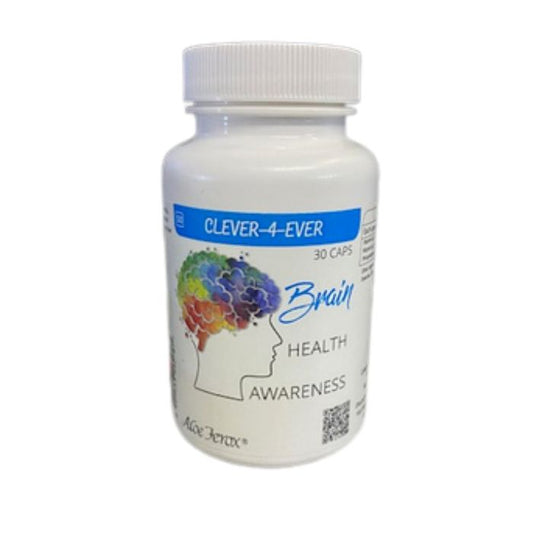 Clever-4-Ever Brain Health Awareness supplement designed to support cognitive health, mental clarity, focus, memory, and everyday brain function.
