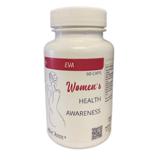 Eva Women’s Health Awareness supplement for hormonal balance, monthly cycle comfort, emotional wellbeing and natural female vitality.
