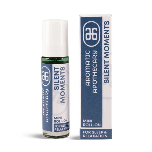 Aromatic Apothecary Silent Moments Mini Roll-On – Calming aromatherapy blend for sleep and relaxation, available at The Good Stuff.