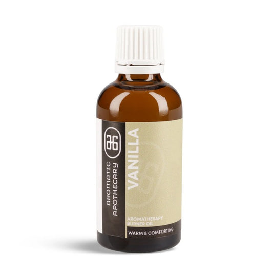 Aromatic Apothecary Vanilla Burner Oil, warm and comforting aromatherapy oil for relaxation and home fragrance, available at The Good Stuff.