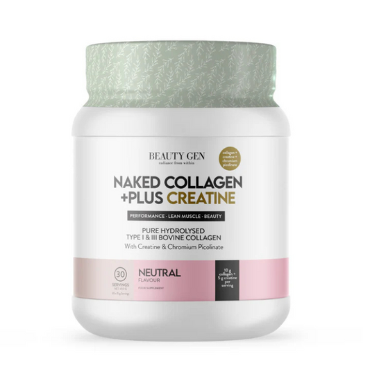 Naked Collagen Plus Creatine – Clean blend with collagen, creatine and chromium for strength, recovery and healthy skin.