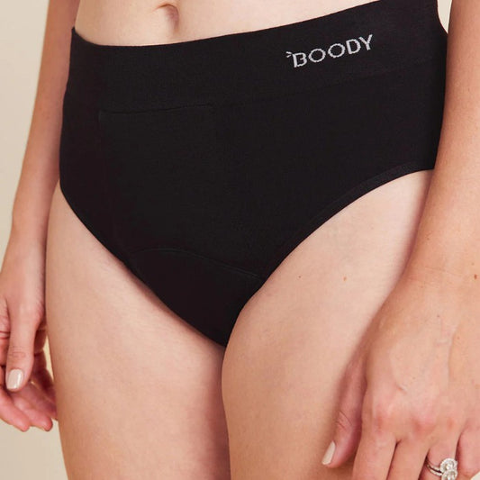 Boody Period and Leak Proof Classic Underwear made from bamboo viscose, reusable period underwear that is absorbable, protective, and leak proof for comfortable full coverage.
