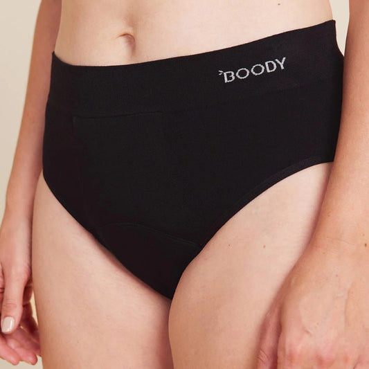 Boody Period and Leak Proof Classic Underwear made from bamboo viscose, reusable period underwear that is absorbable, protective, and leak proof for comfortable full coverage.
