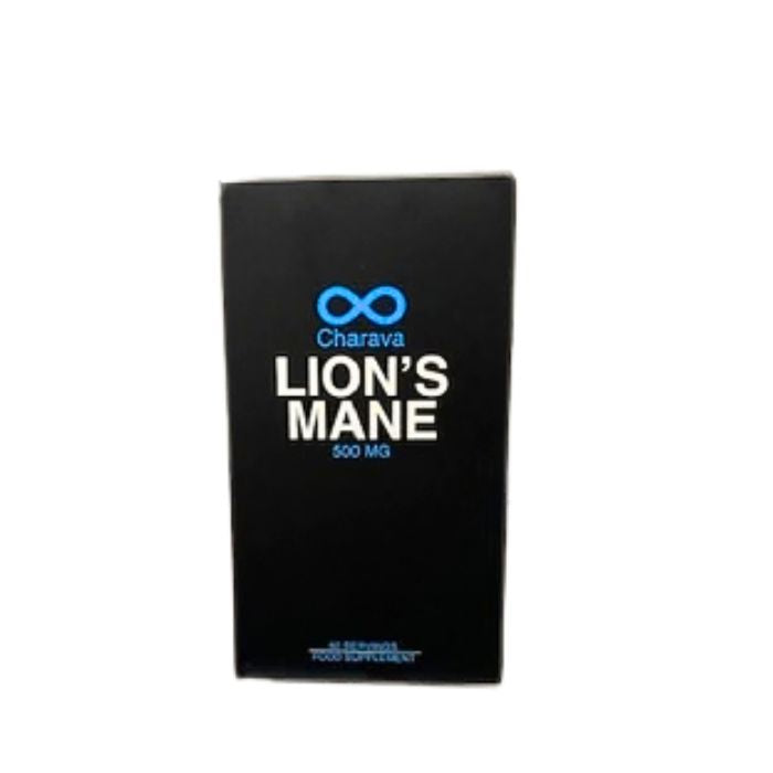 CHARAVA Lions Mane Capsules with 500 mg mushroom extract for cognitive function, memory, mental clarity and nervous system support.