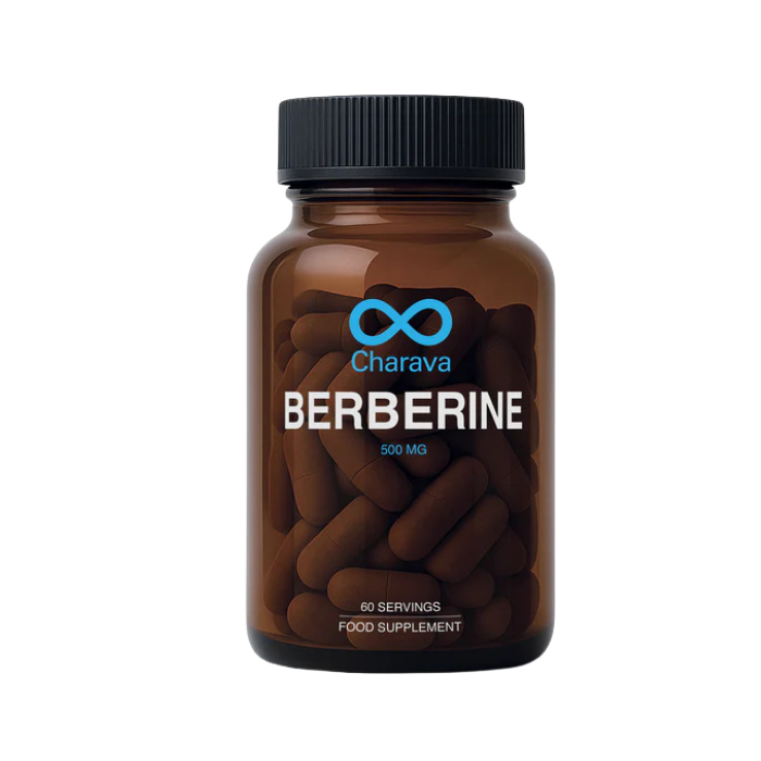 CHARAVA Berberine 500mg supports blood sugar, metabolism, gut health and inflammation with clean, vegan-friendly ingredients.