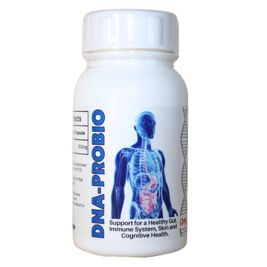 DNA-Probio is a multi-strain probiotic supplement formulated to support gut health, immune function, cognitive performance, and skin vitality.
