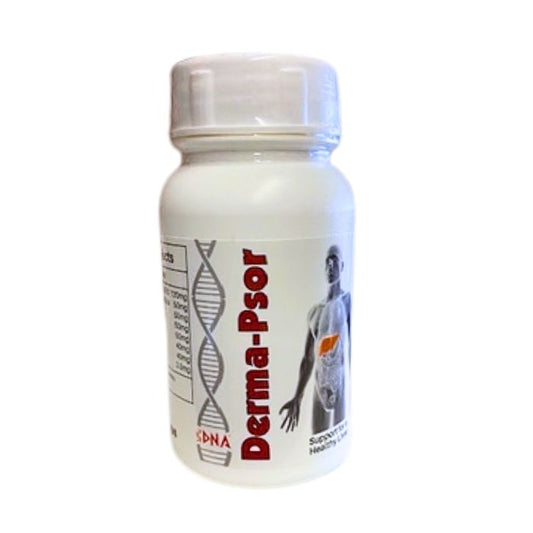 Derma-Psor nutritional supplement formulated to support skin health, skin barrier function and nutritional needs associated with psoriasis.