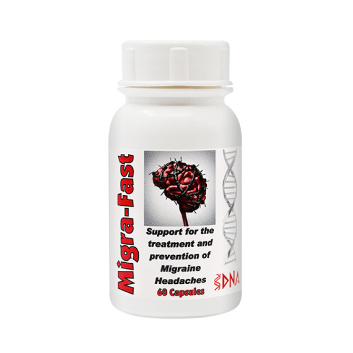 DNA Migra-Fast migraine relief capsules with butterbur magnesium and CoQ10 for natural migraine support