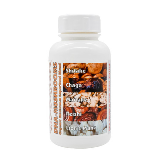 DNA Mushrooms supplement with chaga, reishi, lion’s mane and shiitake for immune, cognitive and energy support