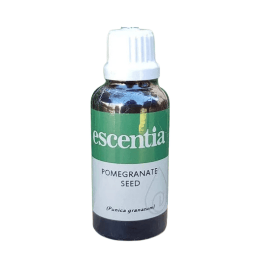Escentia Pomegranate Seed Oil - 100% pure, nourishing oil rich in antioxidants, promoting skin hydration, elasticity, and overall vitality.
