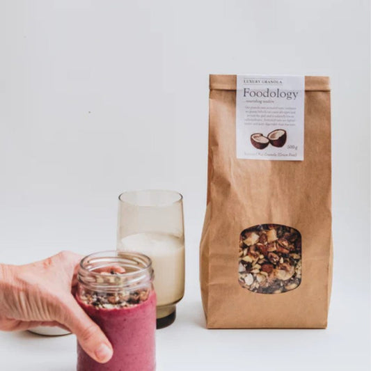 Foodology Activated Nut Granola is an easily digestible grain free, low in carbohydrates granola with activated nuts to boost flavour.
