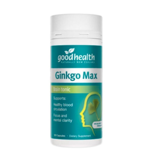 Good Health Ginkgo Max high-potency Ginkgo supplement supporting focus, mental clarity, alertness and healthy blood circulation daily
