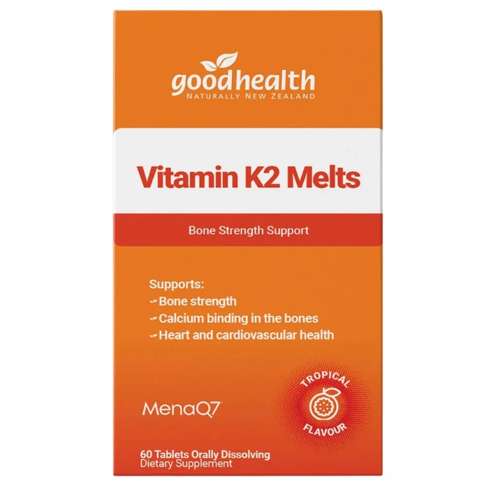 Good Health Vitamin K2 melts support bone strength calcium absorption and cardiovascular health with fast dissolving convenient format
