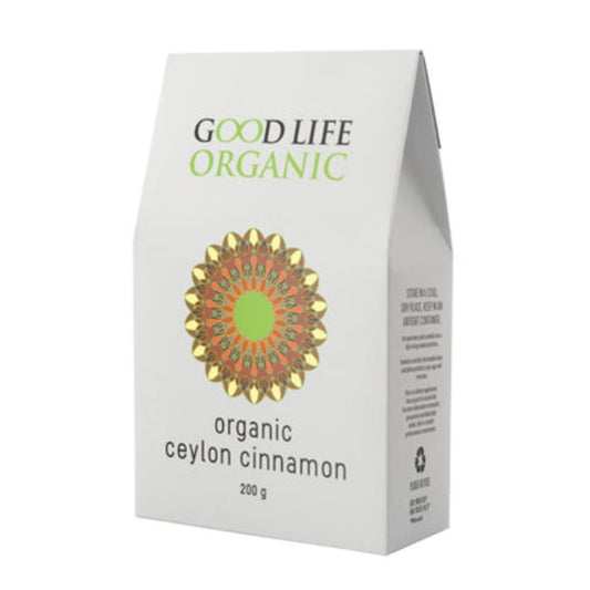 Good Life Organic Ceylon Cinnamon Powder, 200g, premium quality organic spice for baking and health benefits.