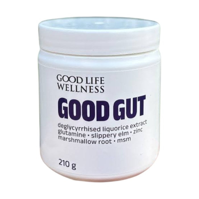 Good Life Wellness Good Gut digestive support powder with glutamine slippery elm marshmallow root and zinc for gut health
