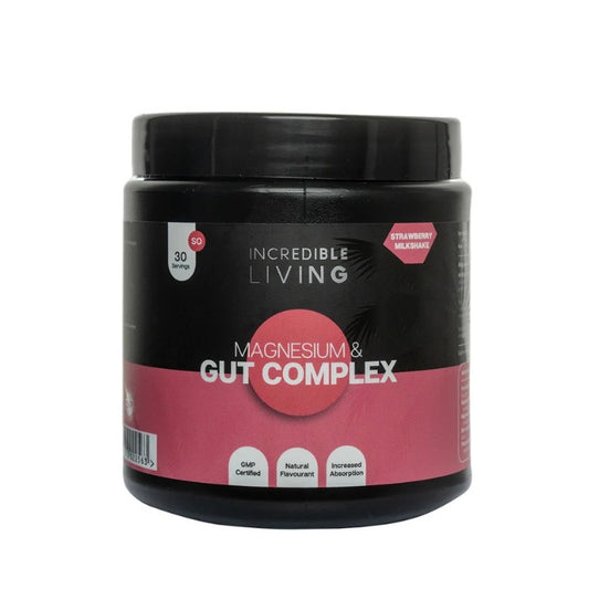 Incredible Living Magnesium & Gut Complex supports muscle function, energy, digestion, beneficial gut bacteria and mineral balance
