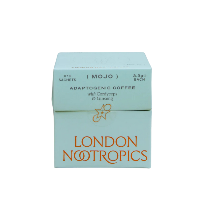 London Nootropics Mojo Adaptogenic Coffee with Cordyceps and Siberian Ginseng for natural strength, vitality and focus.