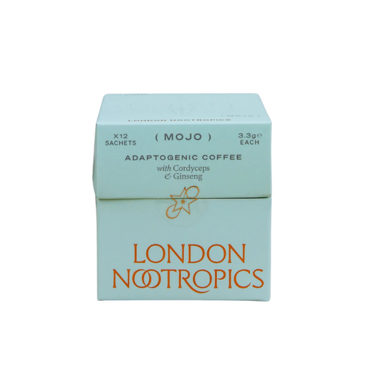 London Nootropics Mojo Adaptogenic Coffee with Cordyceps and Siberian Ginseng for natural strength, vitality and focus.