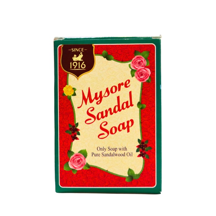 Alt tag: Mysore Sandal Soap, made with pure sandalwood oil, a natural bath soap that nourishes skin, leaving it soft, smooth, and fragrant.
