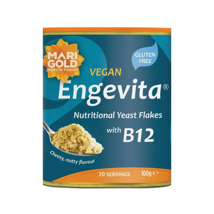 Marigold Health Foods Gluten Free Vegan Nutritional Yeast Flakes – B12-rich, cheesy flavour, natural alternative for plant-based diets.